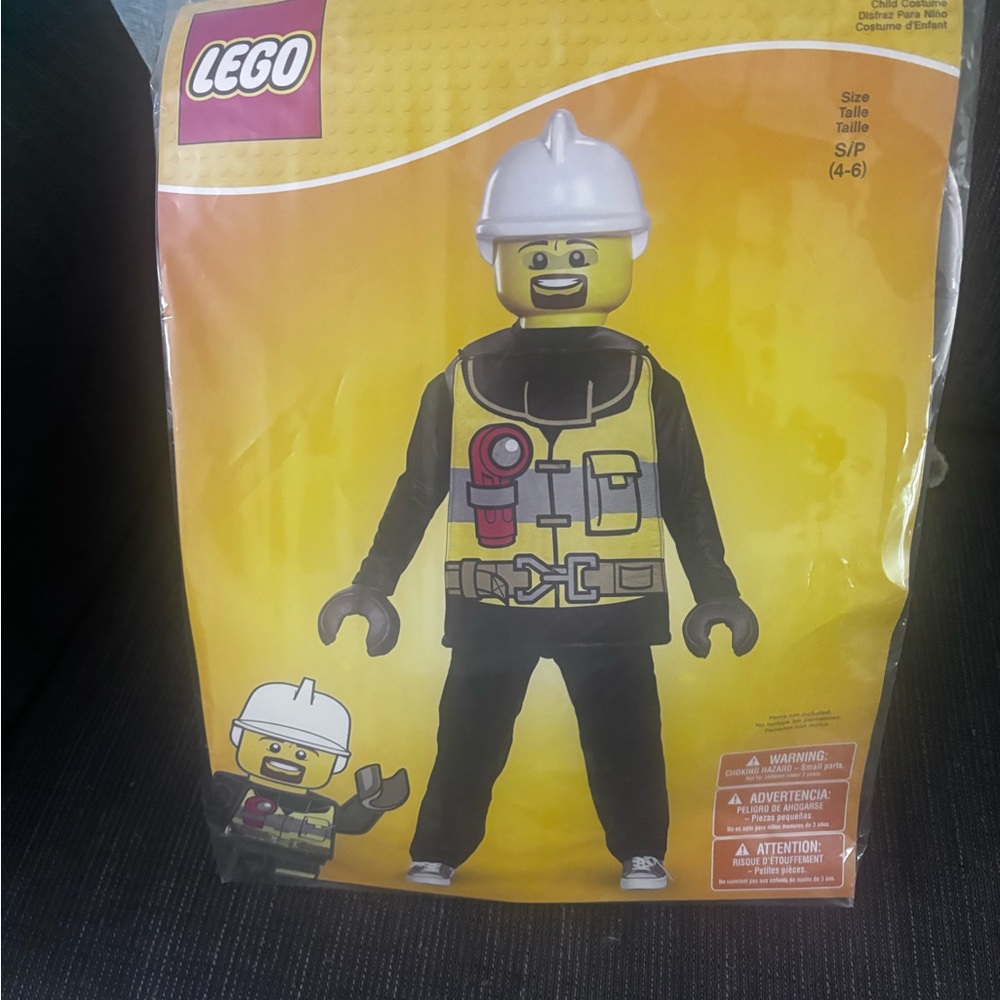 LEGO Firefighter Costume with Yellow and Black